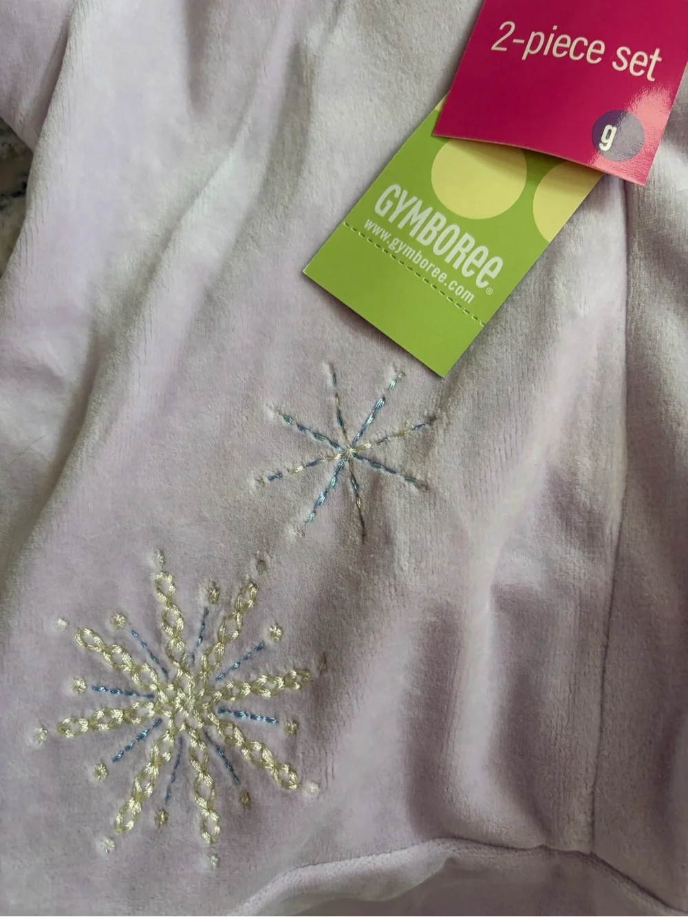 Gymboree Vintage Lavender Ski Dress 3T NWT Y2K Snowflake Velour Faux Fur